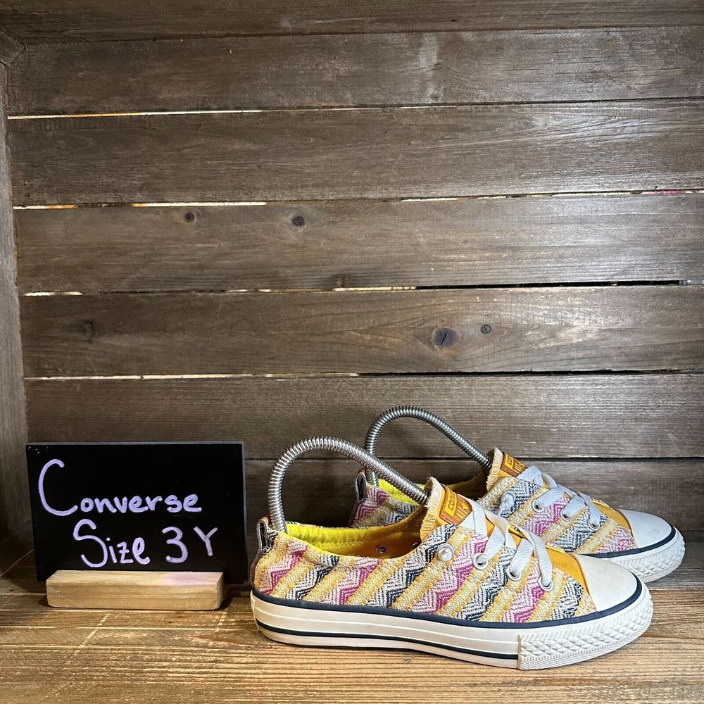 Big Kids Converse CTAS Shoreline Yellow Aztec Low Casual Sneakers Shoes Size 3 Y
